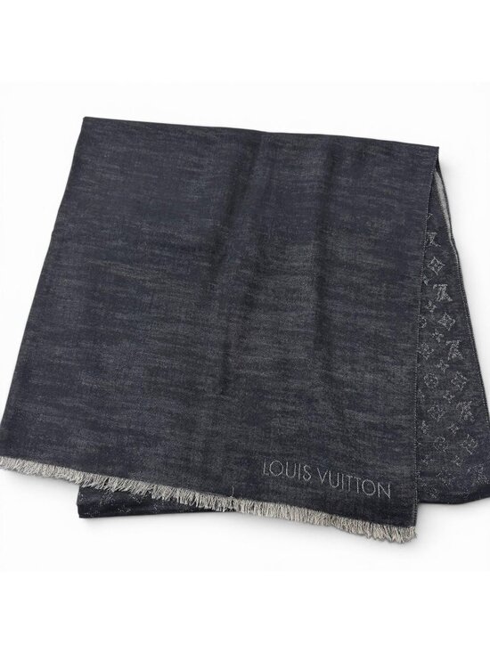 Monogram Blanket Shawl - Oversized Square Black Scarf  Louis Vuitton Etole Monogram Silk Blend Large Shawl Scarf Black